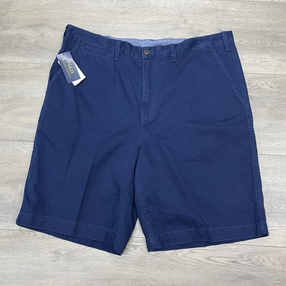 NWT Polo Ralph Lauren Relaxed Fit Blue Chino Shorts Men Sz 38 Prep Casual